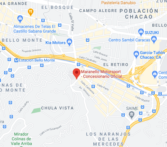 ubicación del concesionario de Ferrari en Caracas