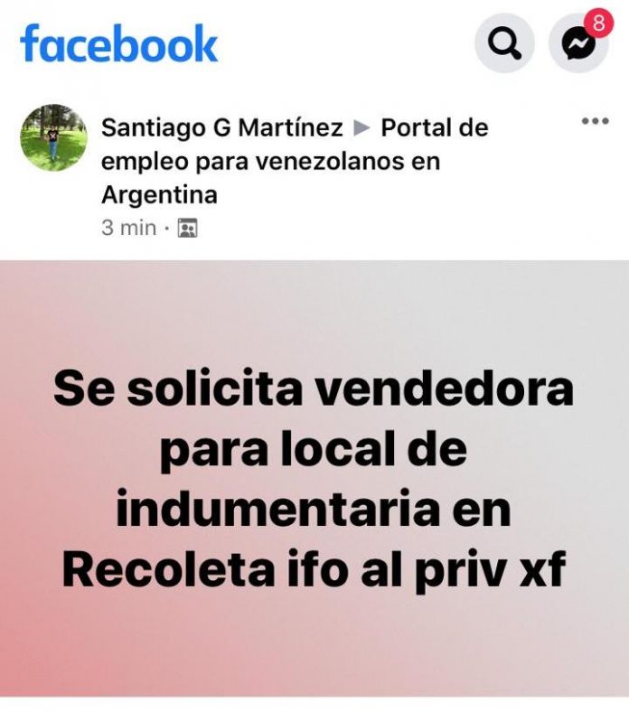 -venezolana violada en argentina- anuncio de facebook
