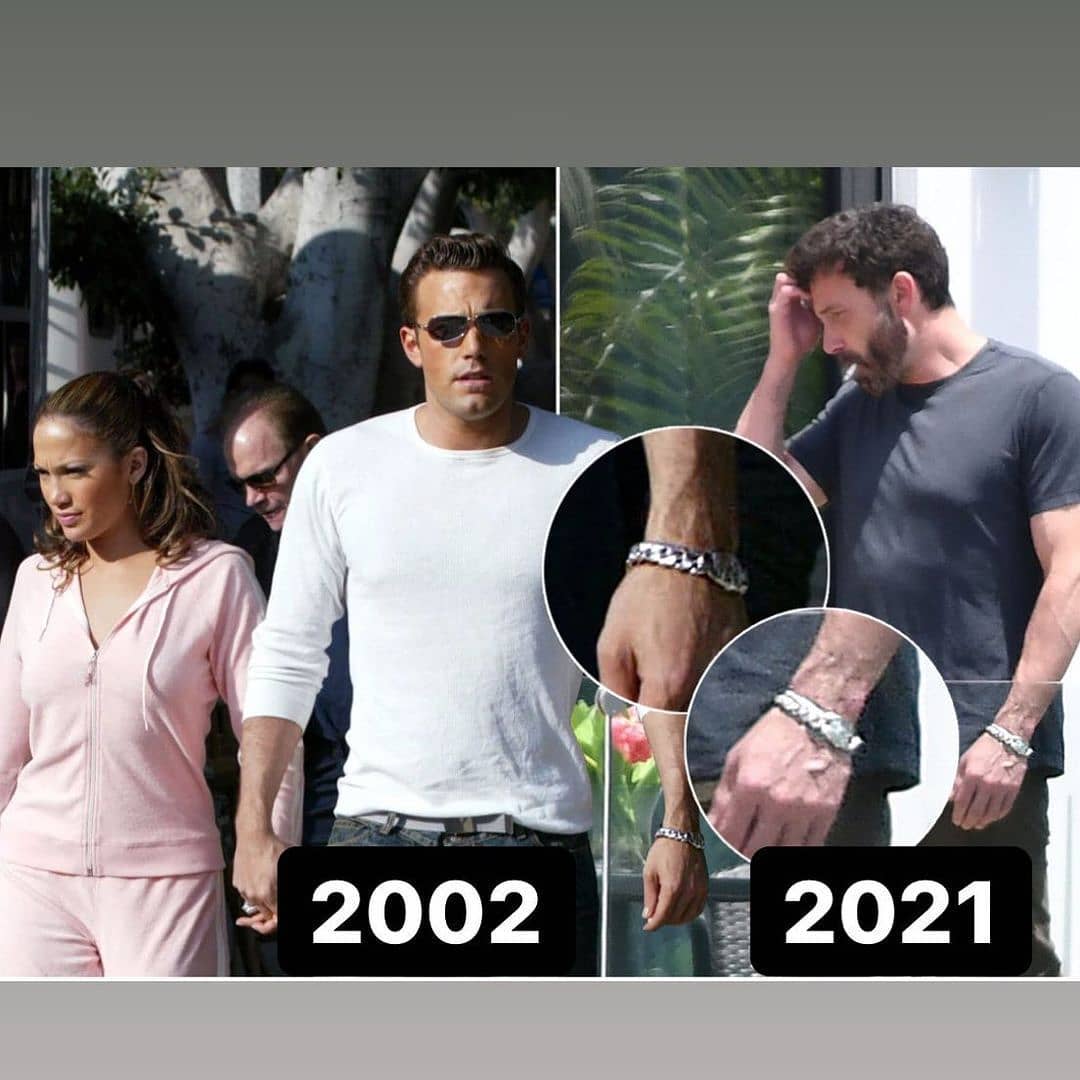 Ben affleck usando el reloj que le regaló Jennifer Lopez en el 2002