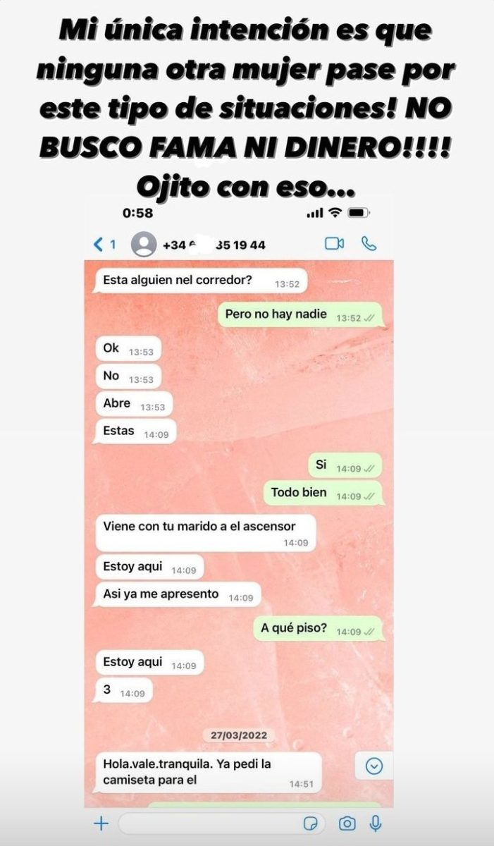 Captura de mensajes entre Georgi Laya y Cristiano Ronaldo